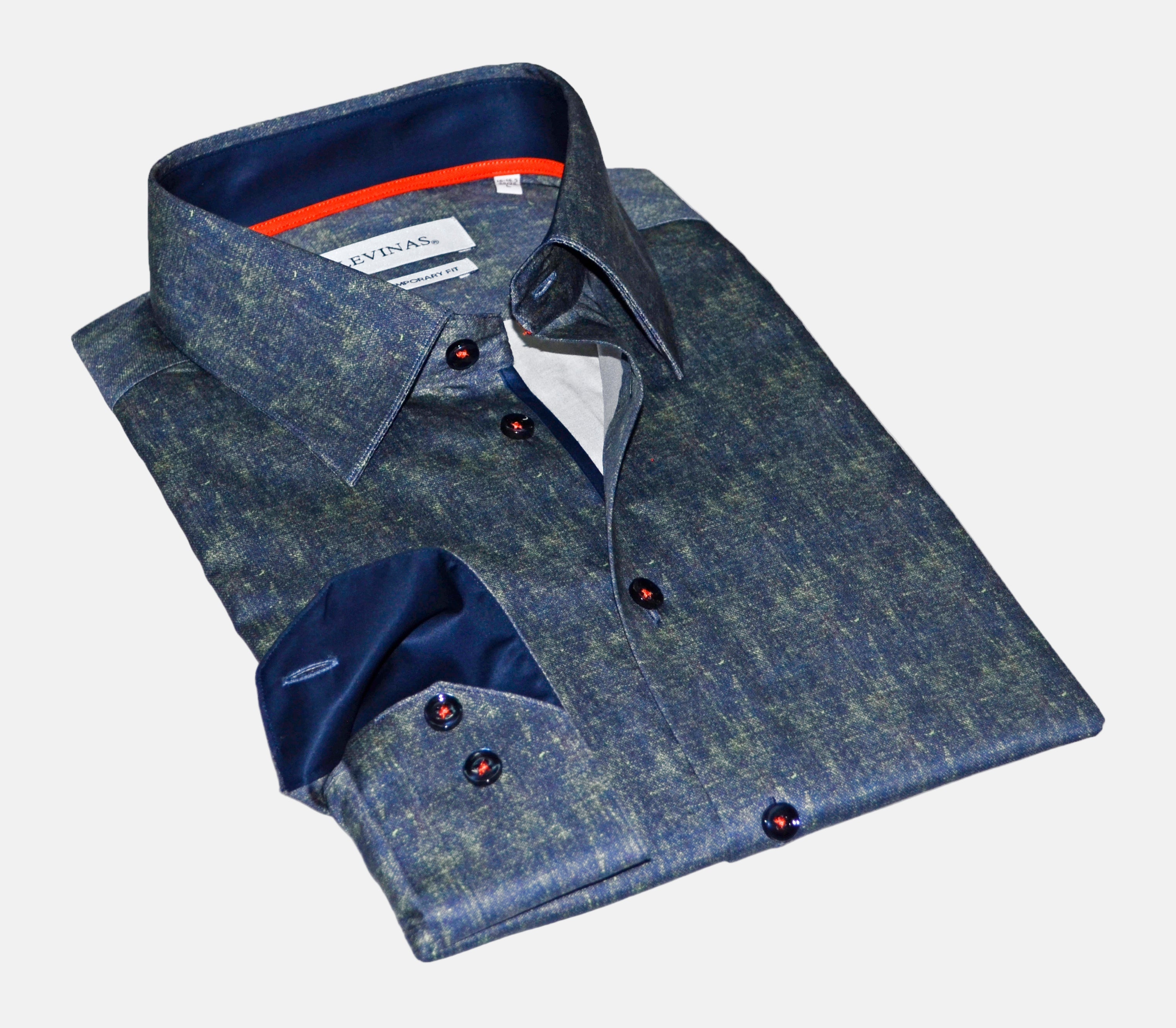 Jimmy  Button-Up Shirt with Contrast Details Green | Contemporary Fit (Regular)