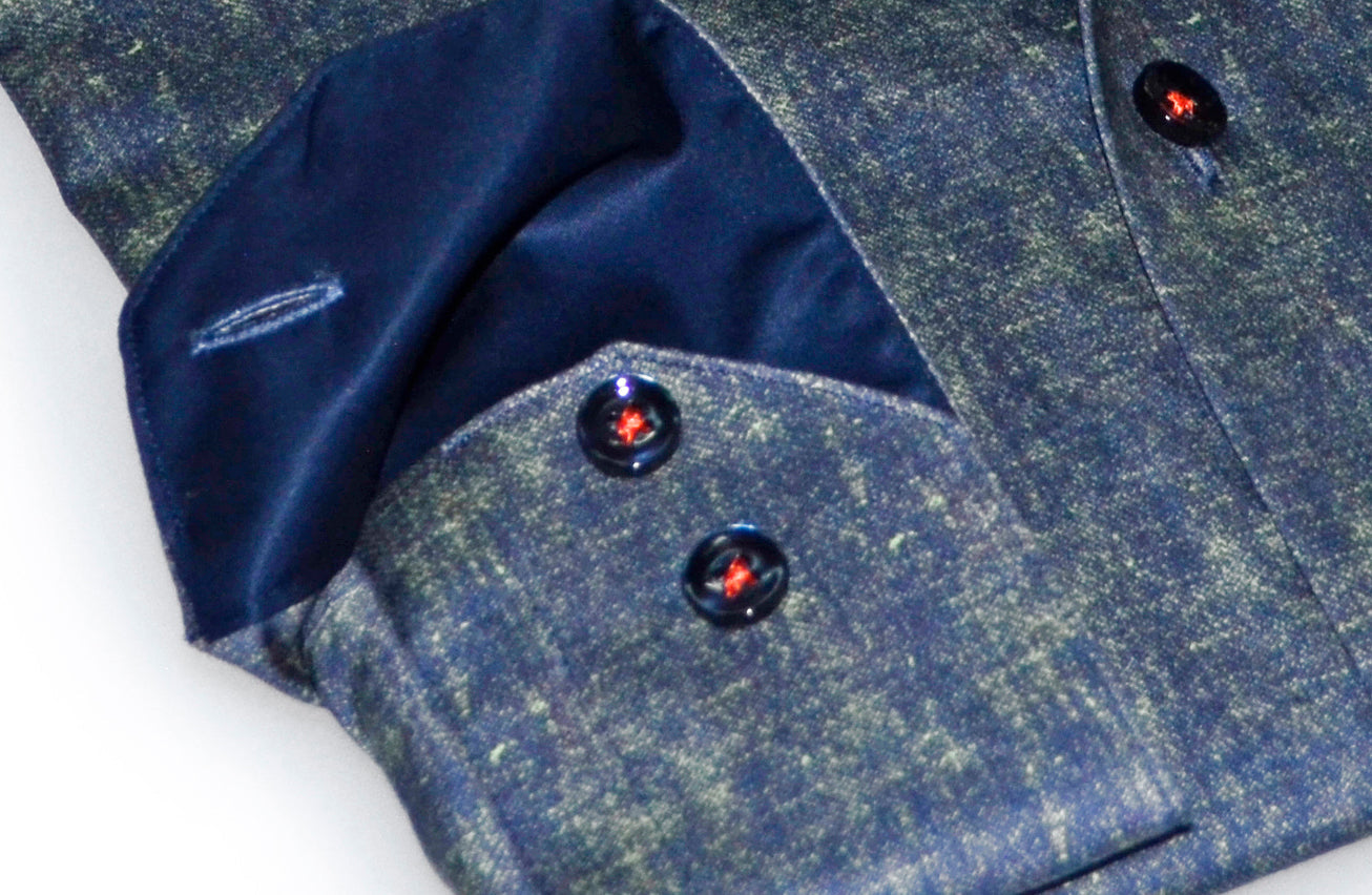 Jimmy  Button-Up Shirt with Contrast Details Green | Contemporary Fit (Regular)