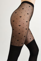 Conte Karmen Tights with Imitation of Knee-Highs and a Hearts Pattern