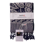 Hand Dyed Batik Scarf | Blue Leaves