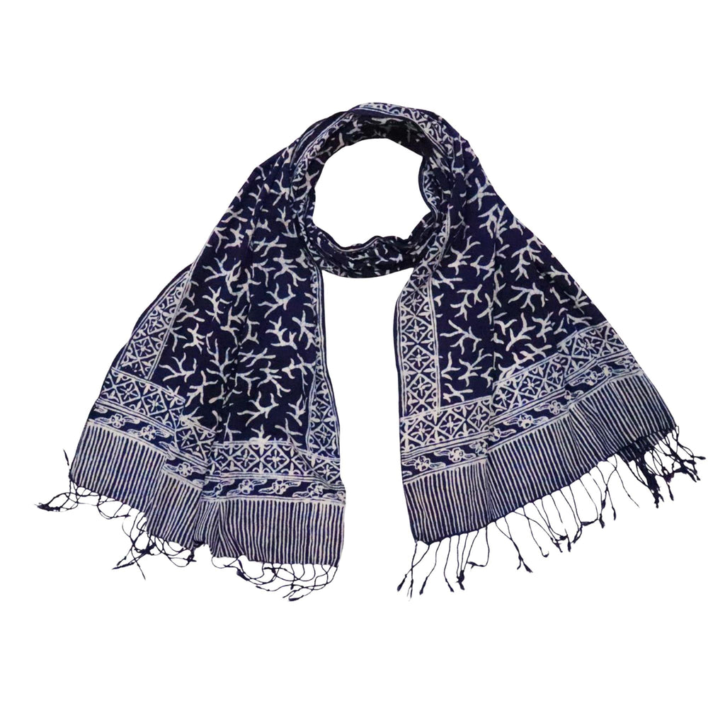 Handmade Batik Scarf | Cotton | Mark Blue
