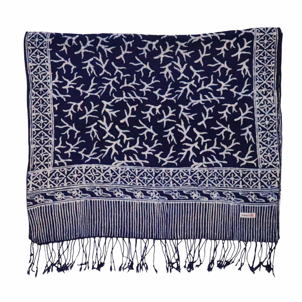 Handmade Batik Scarf | Cotton | Mark Blue