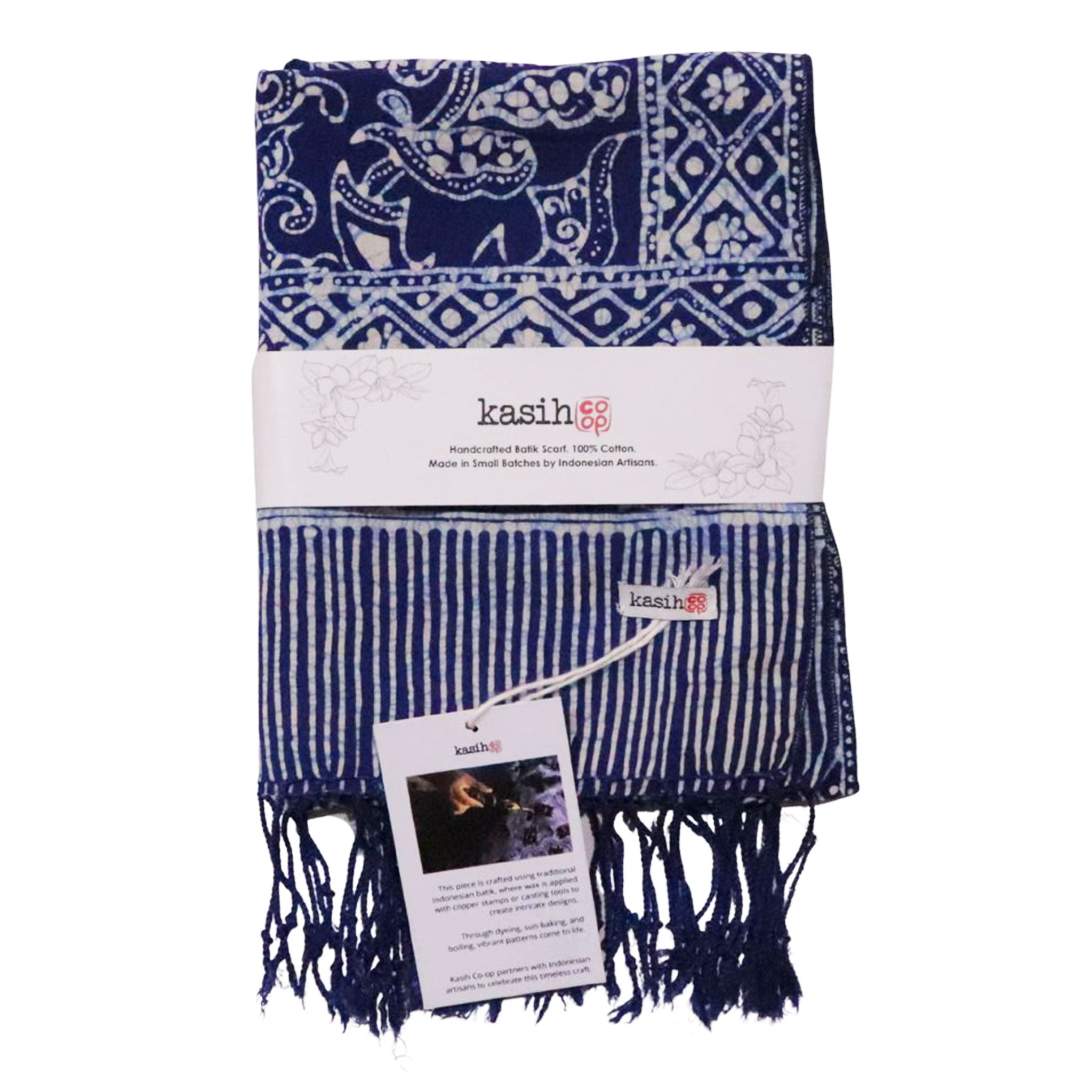 Handmade Batik Scarf Wings | Blue