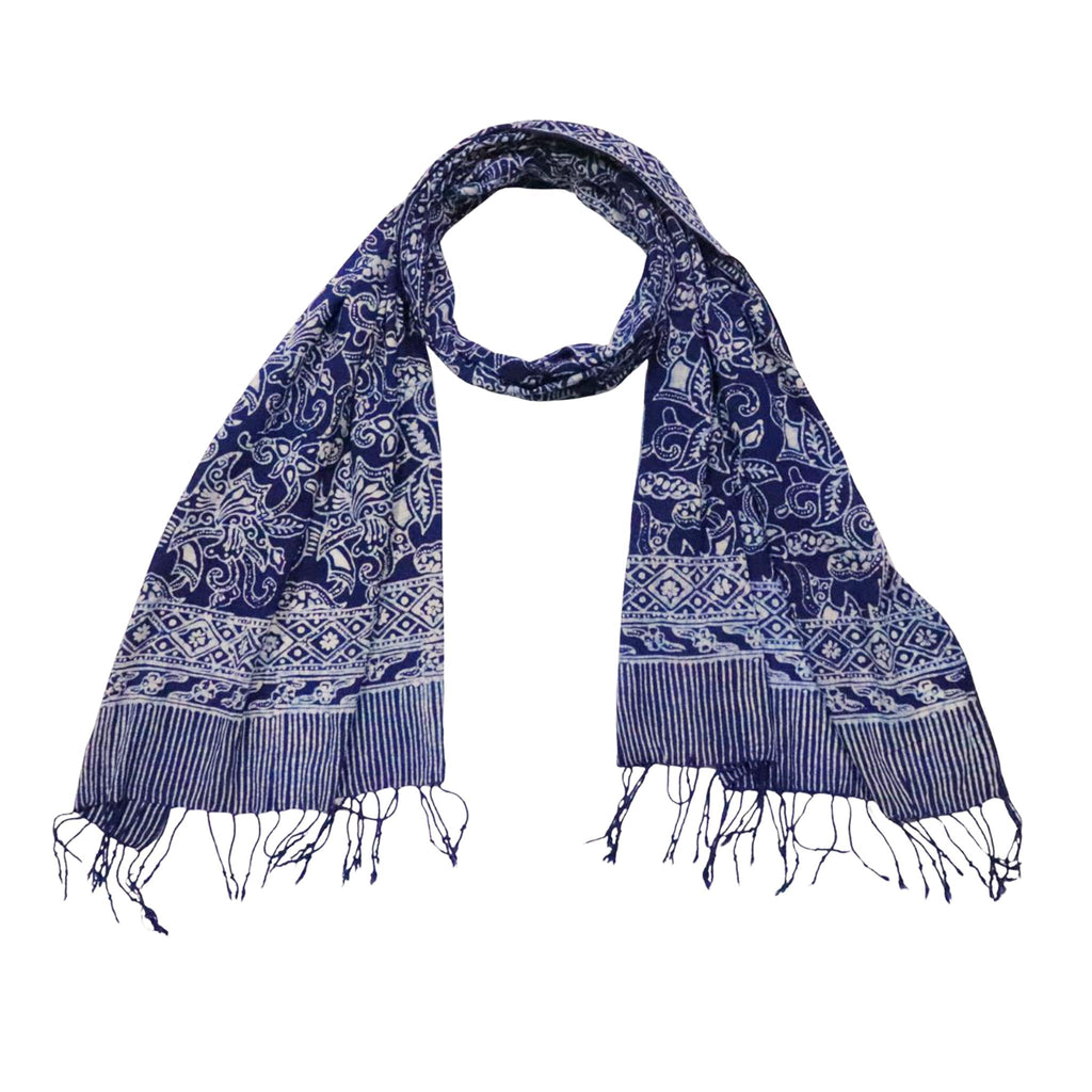 Handmade Batik Scarf Wings | Blue