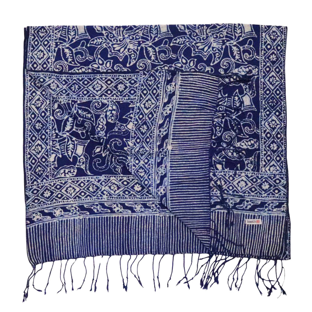 Handmade Batik Scarf Wings | Blue