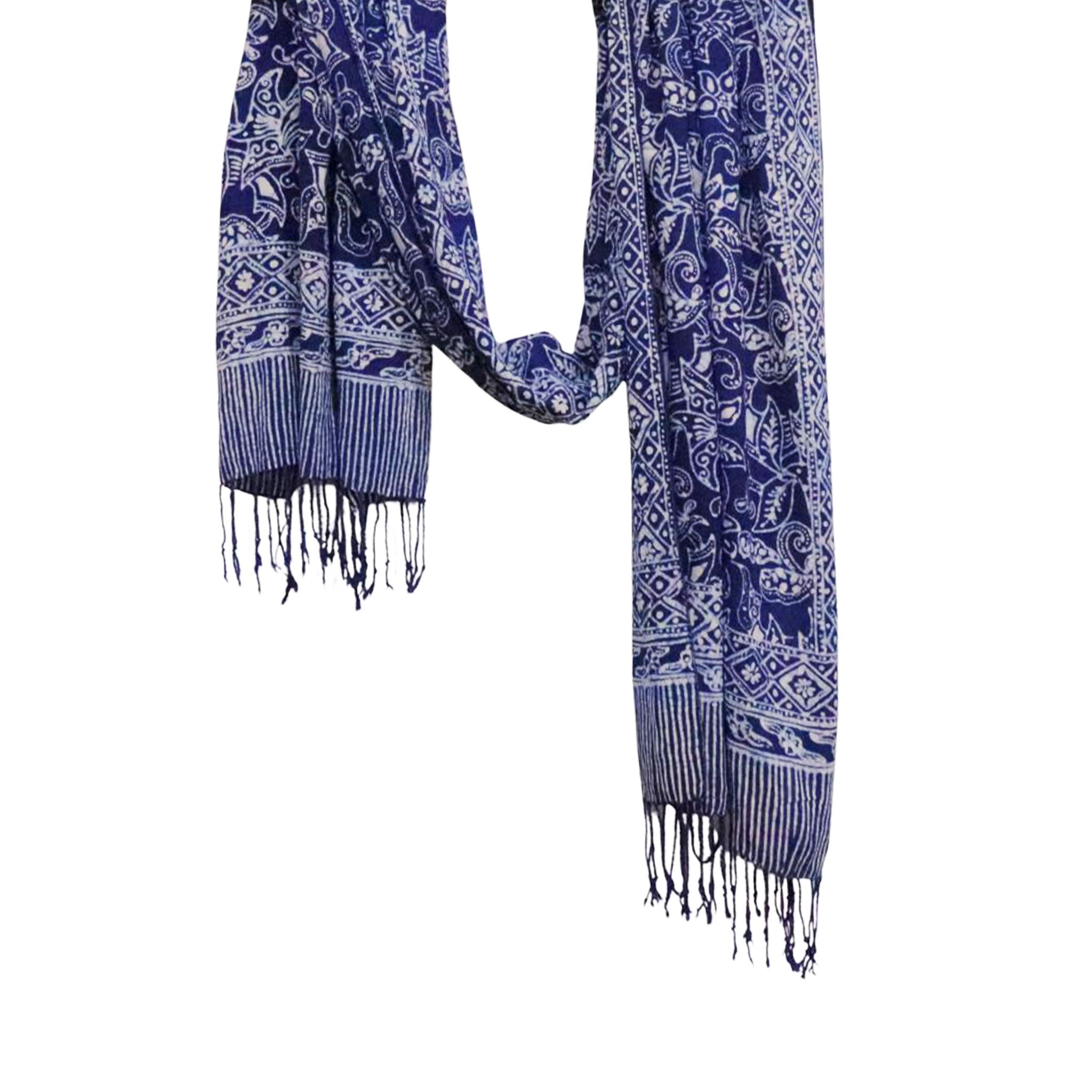 Handmade Batik Scarf Wings | Blue