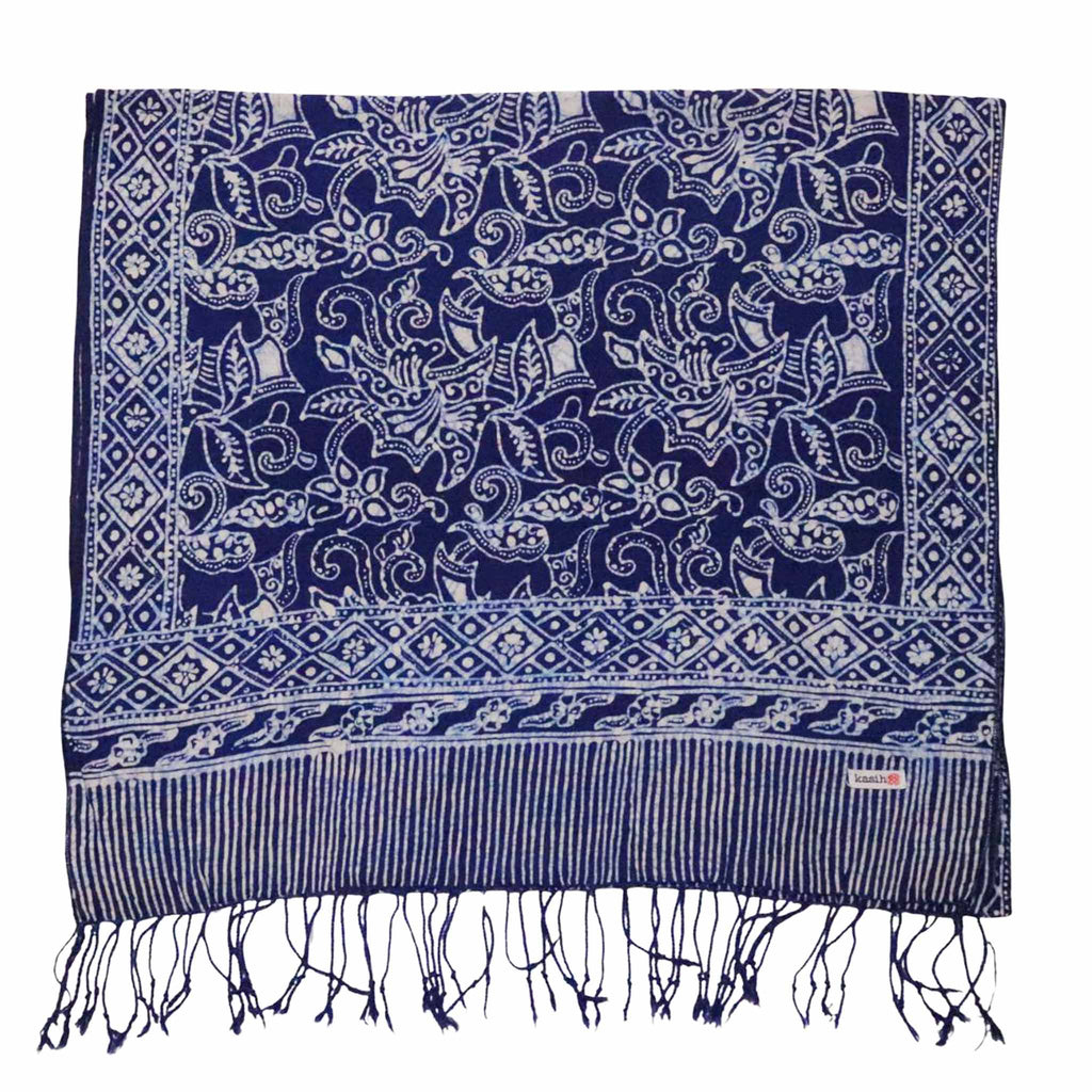 Handmade Batik Scarf Wings | Blue