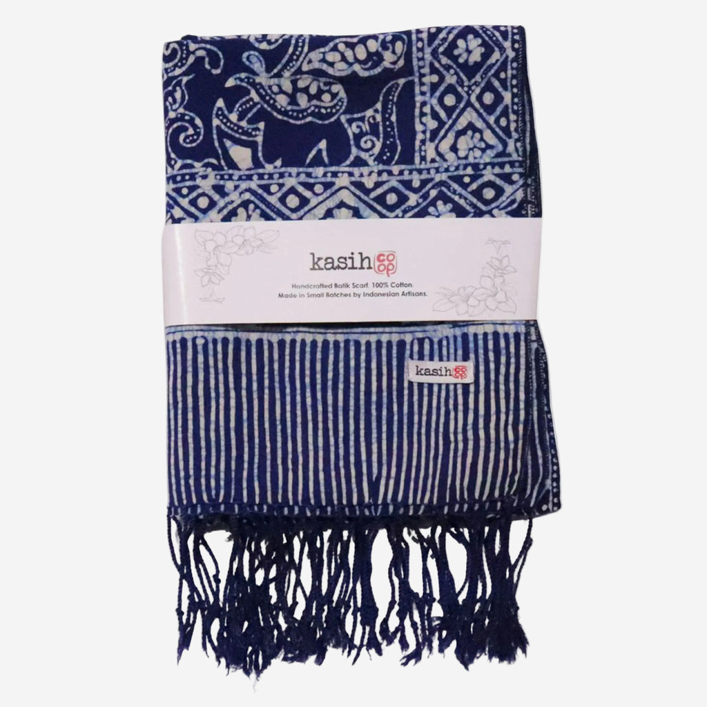 Handmade Batik Scarf Wings | Blue