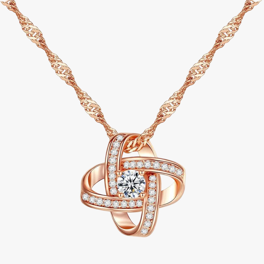 Knot Necklace with Cubic Zirconia Stones