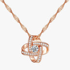Knot Necklace with Cubic Zirconia Stones