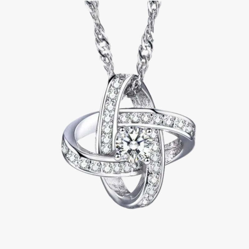 Knot Necklace with Cubic Zirconia Stones