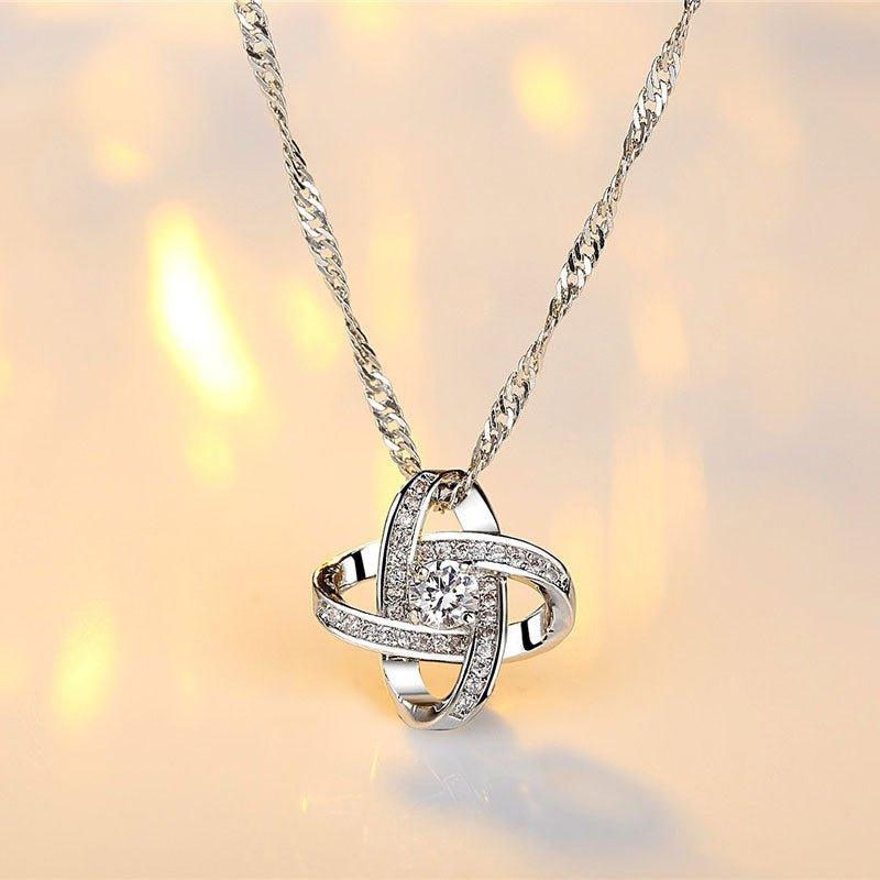 Knot Necklace with Cubic Zirconia Stones
