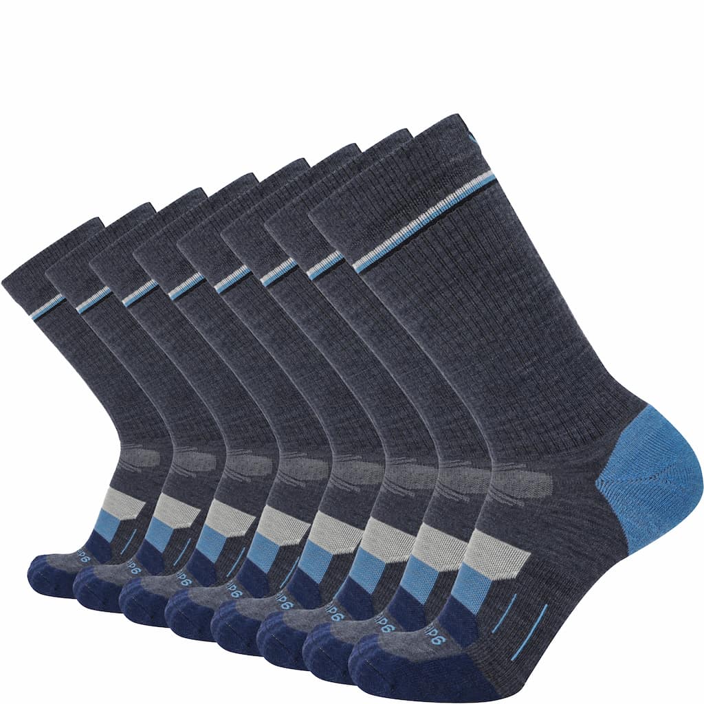 Lake Hike Crew Lightweight Merino Wool Sock | 8 Pairs