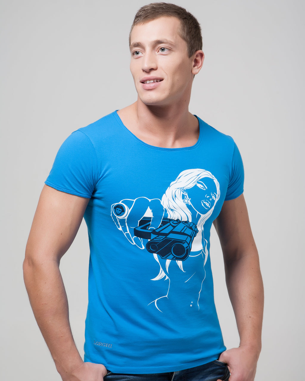 POPLINE Gunshot Short Sleeve Tee