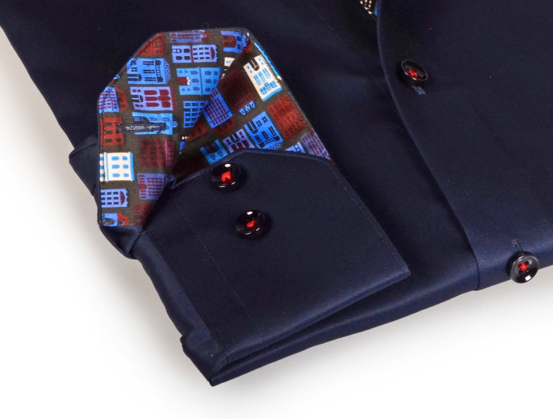 Legendary Button-Up Shirt with Contrast Details Navy | Contemporary Fit