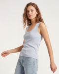 Light Blue Ribbed Knitted Sweater