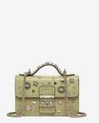 Small Leather Crossbody Bag | Sage Green Purse