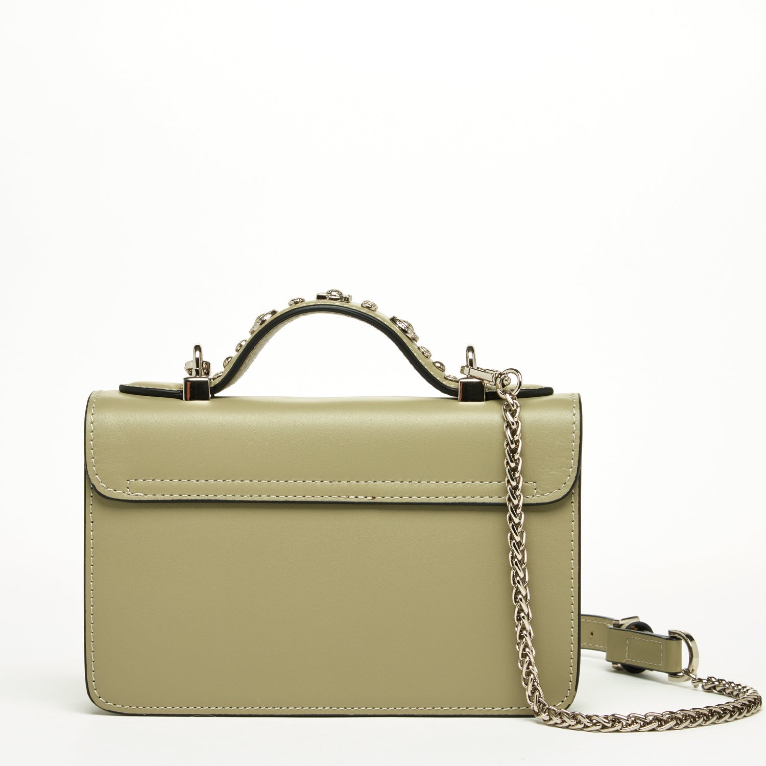 Small Leather Crossbody Bag | Sage Green Purse