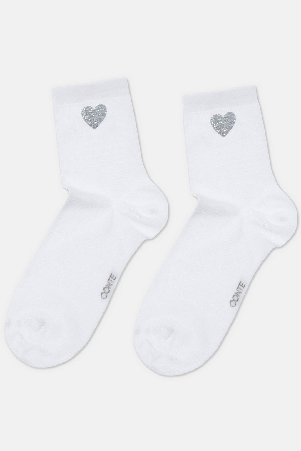 Cotton Socks Conte Classic 427 Shimmering Heart Pattern