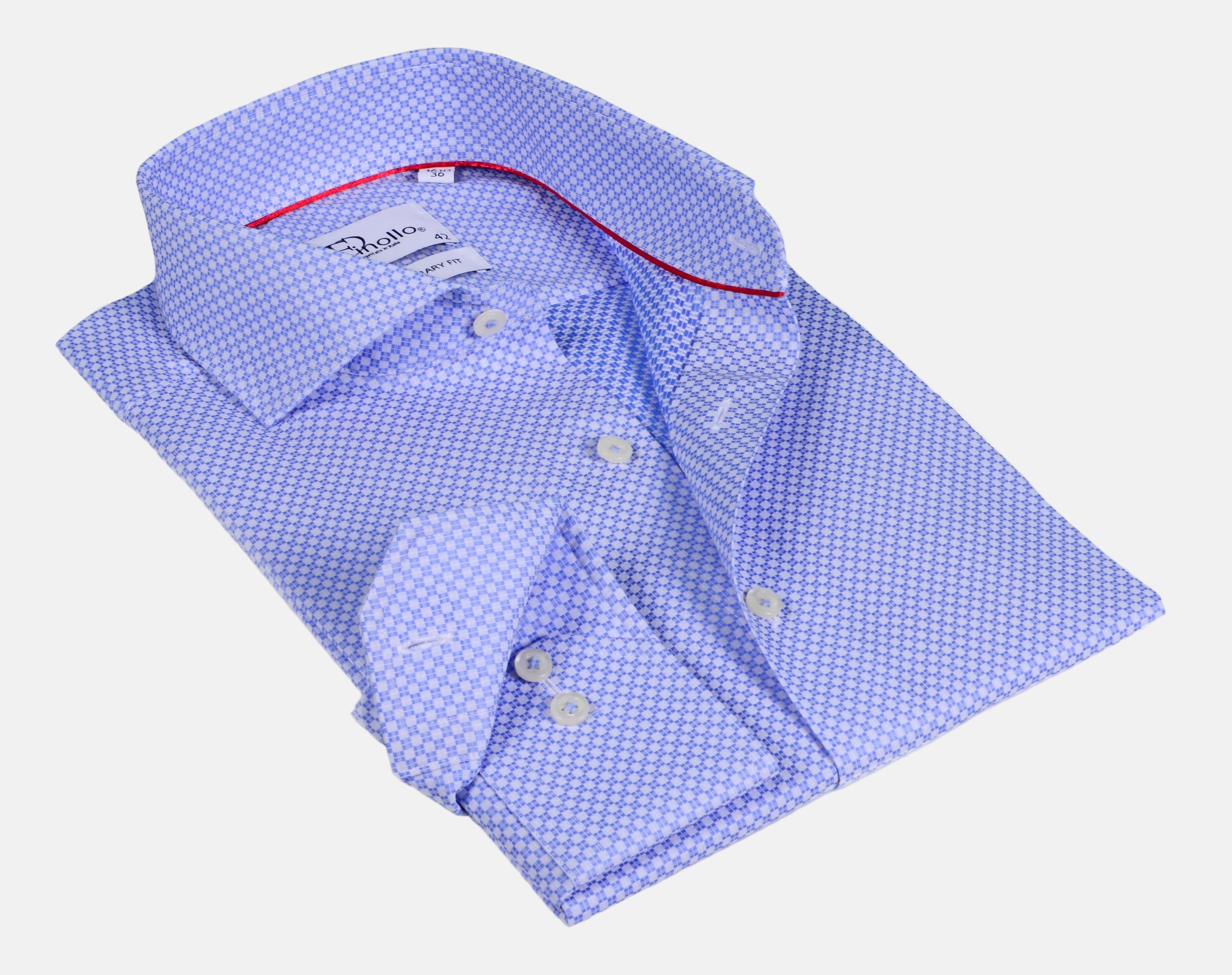Finollo Long Sleeve Shirt with Contract Trimming | Contemporary Fit