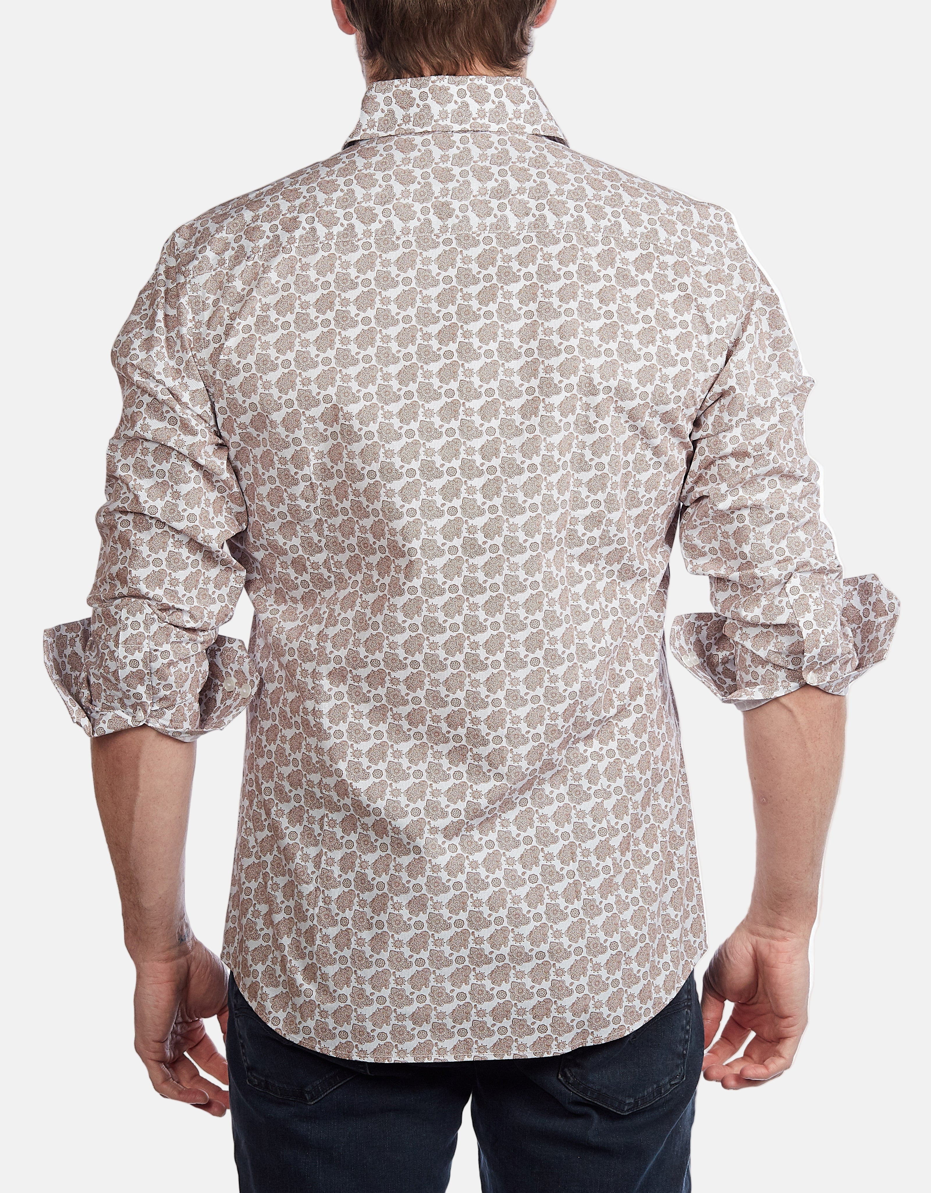 Light Brown Paisley Shirt | Contemporary Fit