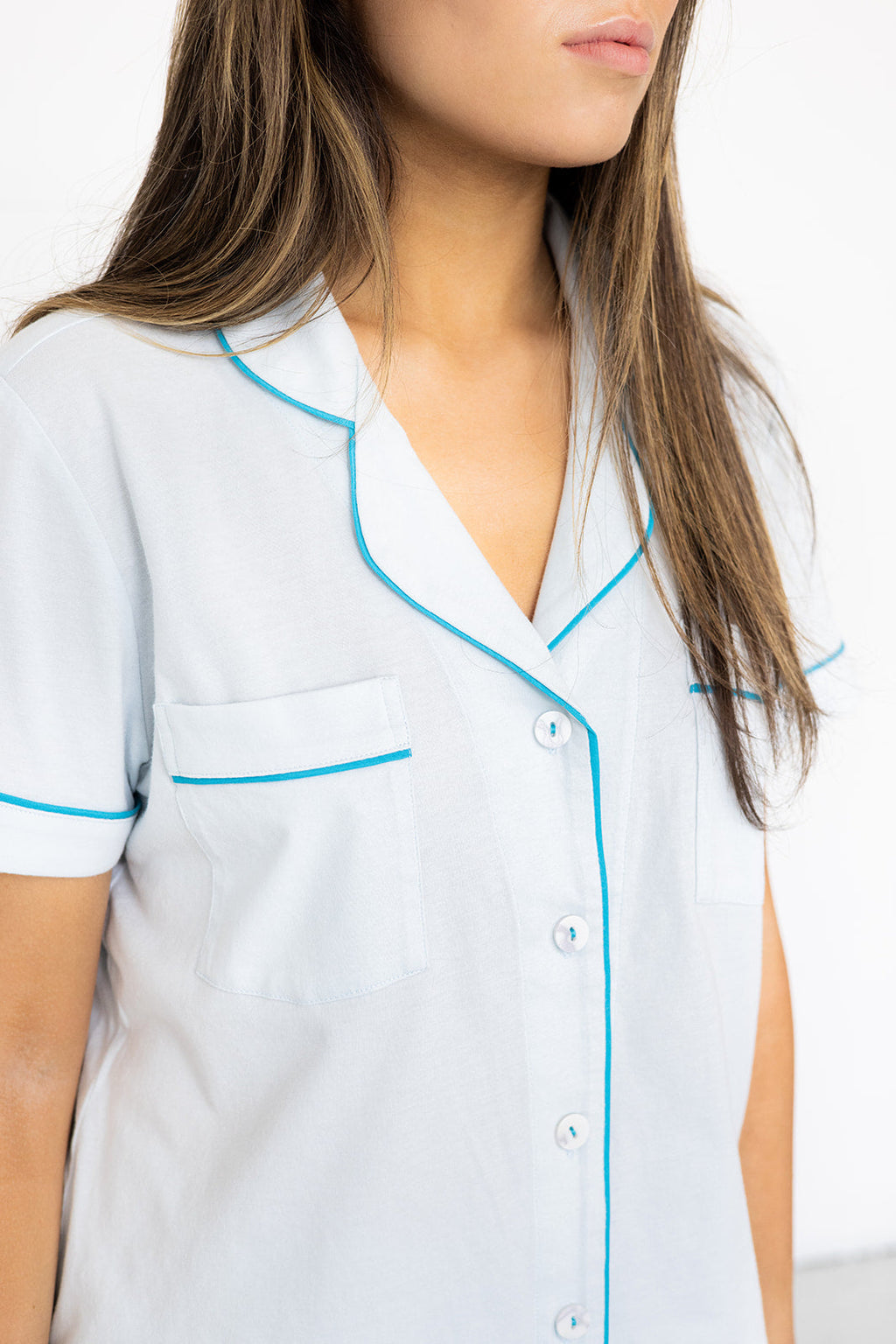 Salua Classic Luxury Shorties Pajamas in Brushed Pima Cotton