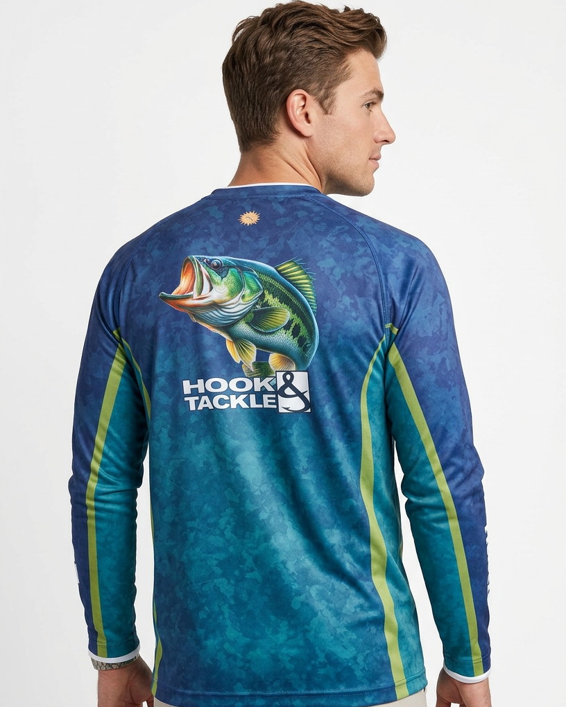 Men's Bass Camo L/S UV Fishing Shirt