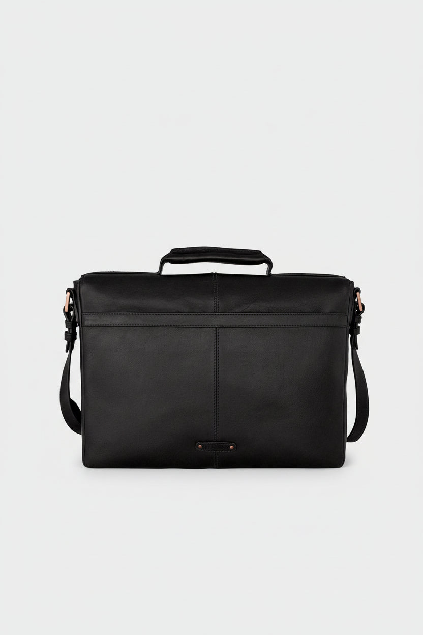 Hidesign Charles Leather 15" Laptop Compatible Briefcase Work Bag | Black