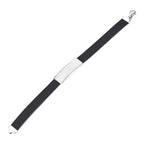 Sterling Silver 925 Engravable Bracelet Mens ID Bar with Rubber Band 7.25"