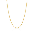 14K Solid Yellow Gold Curb Link Chain Necklace | 18”/20” - 2mm