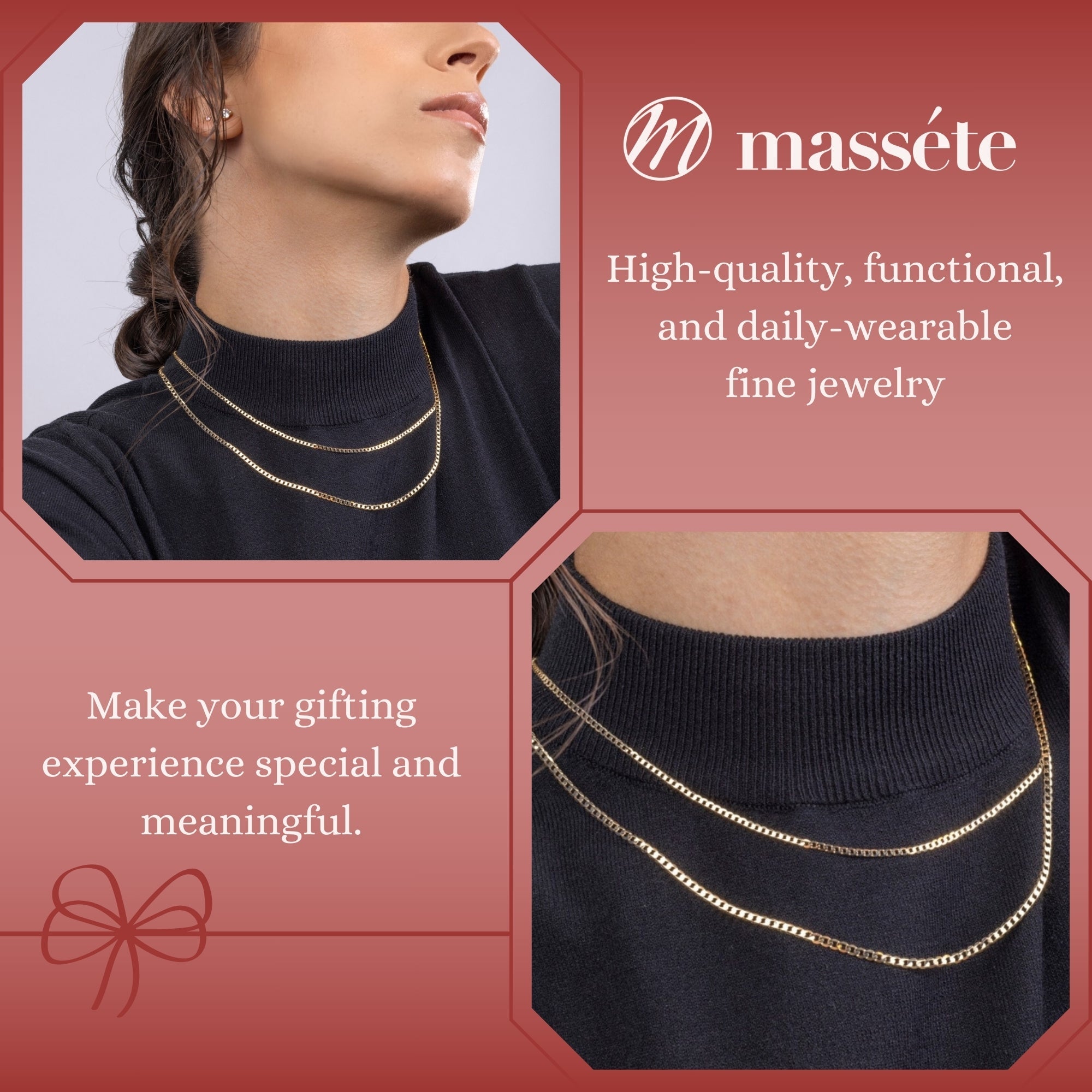 14K Solid Yellow Gold Curb Link Chain Necklace | 18”/20” - 2mm