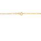 14K Solid Yellow Gold Figaro Link Chain 3+1 Necklace | 18”/20” - 2mm