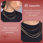 14K Solid Yellow Gold Figaro Link Chain 3+1 Necklace | 18”/20” - 2mm