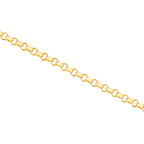 14K Solid Yellow White or Rose Gold Rolo Link Chain Necklace Diamond Cut | 16” - 1mm