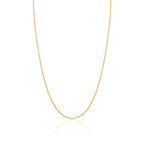 14K Solid Yellow White or Rose Gold Rolo Link Chain Necklace Diamond Cut | 16” - 1mm