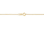 14K Solid Yellow White or Rose Gold Rolo Link Chain Necklace Diamond Cut | 16” - 1mm