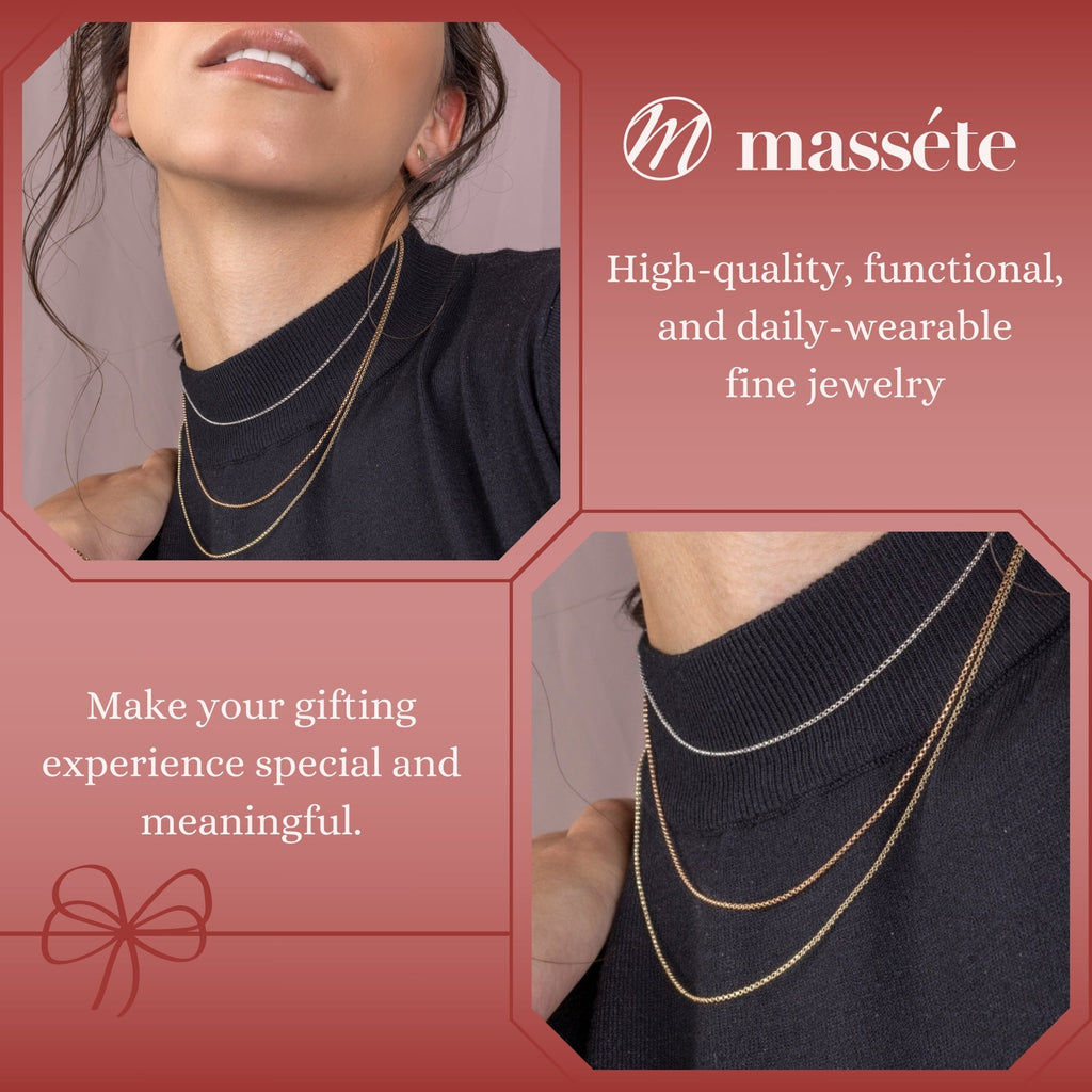 14K Solid Yellow White or Rose Gold Rolo Link Chain Necklace Diamond Cut | 16” - 1mm