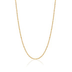 14K Solid Yellow Gold Beaded Chain Necklace Hexagon | 16”/20” - 2mm