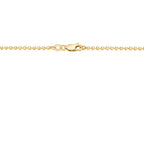 14K Solid Yellow Gold Beaded Chain Necklace Hexagon | 16”/20” - 2mm