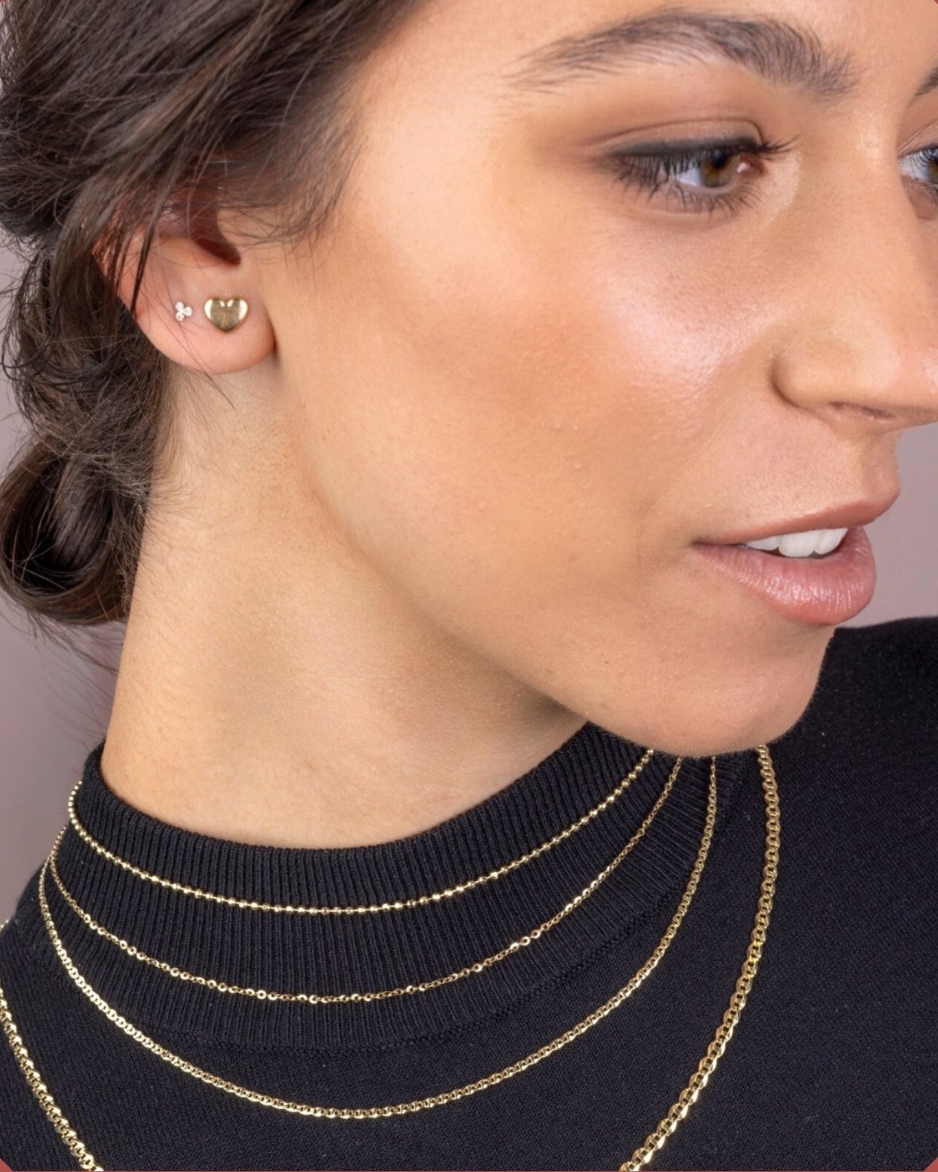 14K Solid Yellow Gold Beaded Chain Necklace Hexagon | 16”/20” - 2mm