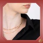 14K Solid Yellow Gold Beaded Chain Necklace Hexagon | 16”/20” - 2mm