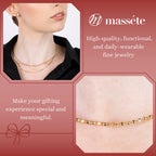 14K Solid Yellow Gold Beaded Chain Necklace Hexagon | 16”/20” - 2mm