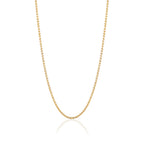 14K Solid Yellow Gold Flat Mariner Chain Necklace | 18” - 2mm