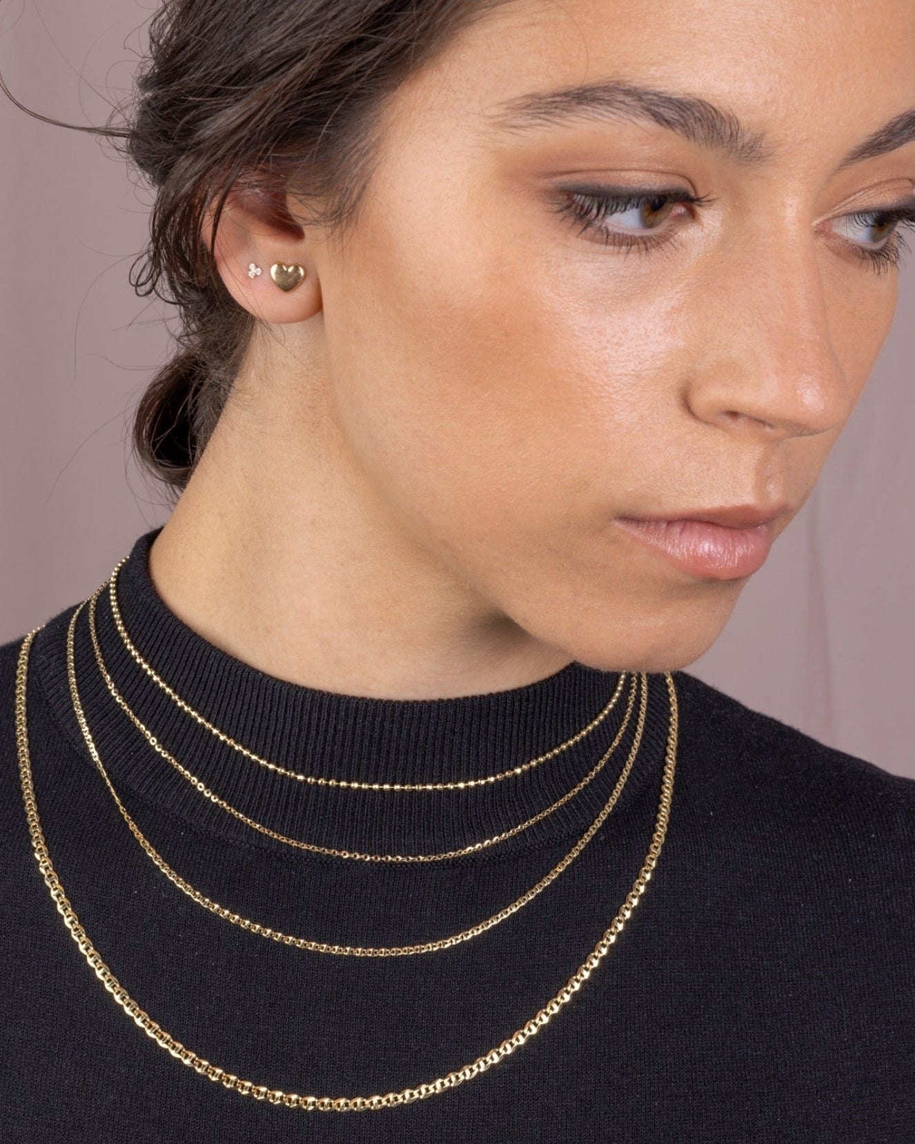 14K Solid Yellow Gold Flat Mariner Chain Necklace | 18” - 2mm