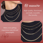 14K Solid Yellow Gold Flat Mariner Chain Necklace | 18” - 2mm