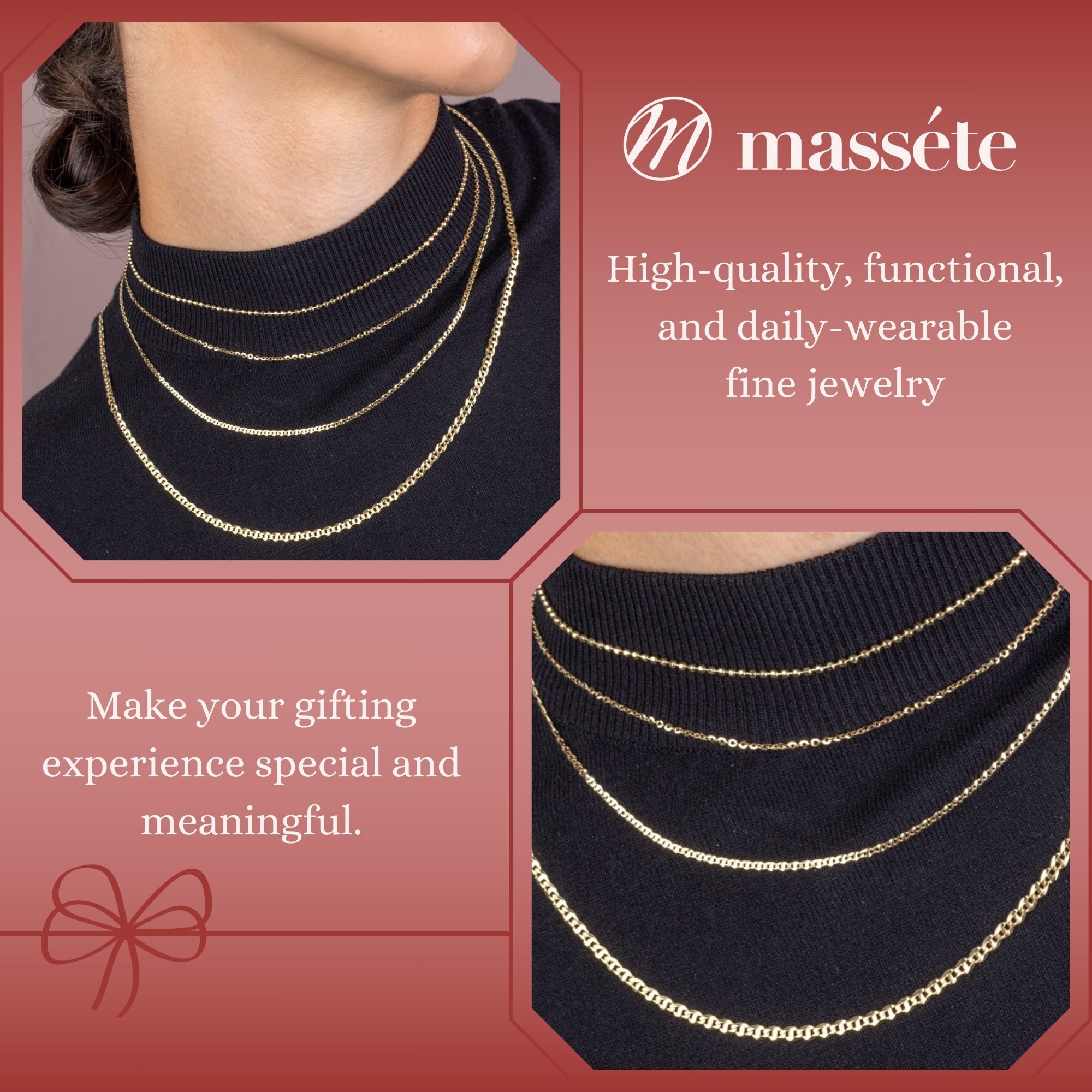 14K Solid Yellow Gold Flat Mariner Chain Necklace | 18” - 2mm