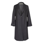 Le Réussi Worsted Flannel Long Trench Coat Black