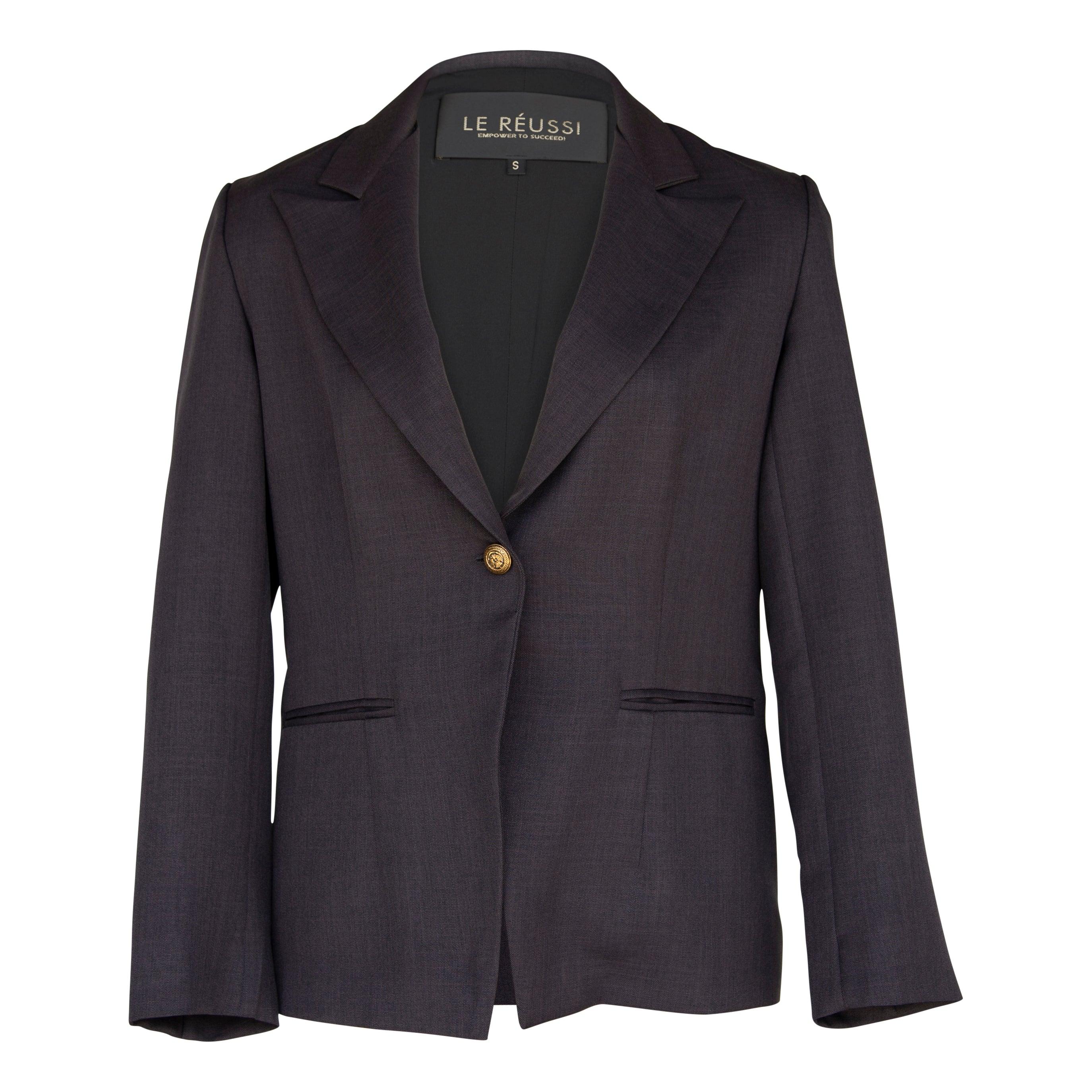 Le Réussi Women’s Tailored Office Jacket Luxe Charcoal Blazer