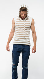 Uwi Twins Men's Sleeveless Gold Hoodie