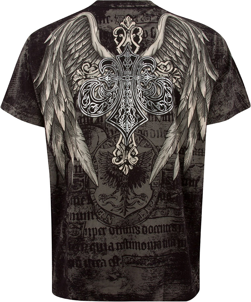 Royalty Metallic Silver Short Sleeve Crew Neck Cotton T-Shirt